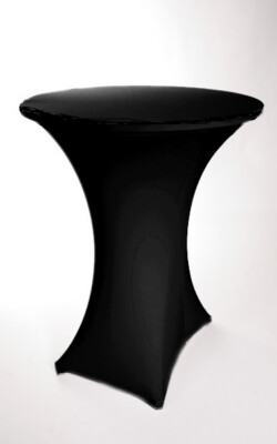 Stehtisch mit Stretchstoff/Husse in schwarz